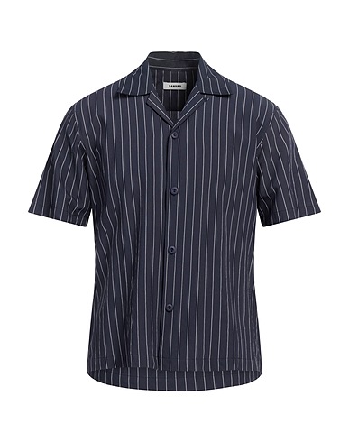 SANDRO Striped shirt Midnight blue 85% Viscose, 15% Polyamide