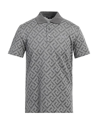 VERSACE Polo shirt Grey 100% Cotton, Viscose