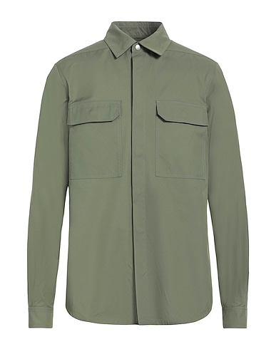 RICK OWENS Solid colour shirt Military green 100% Polyester