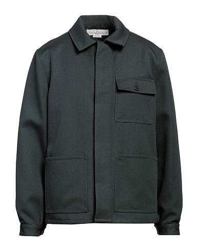 GOLDEN GOOSE Camicia tinta unita Verde scuro 100% Lana