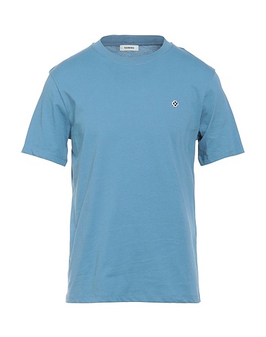 SANDRO T-shirt Blu chiaro 100% Cotone, Poliammide