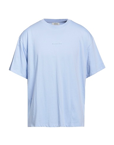 SANDRO T-shirt Blu chiaro 100% Cotone, Elastan