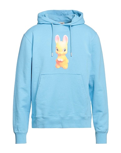 SANDRO Hooded track jacket  Light blue 97% Cotton, 3% Elastane