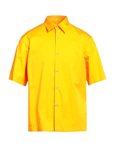 SANDRO Solid color shirt Orange 97% Cotton, 3% Elastane