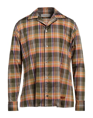 GOLDEN GOOSE Checked shirt Khaki 100% Cotton
