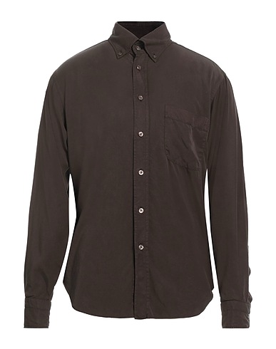 TOM FORD Solid color shirt Dark brown 100% Lyocell
