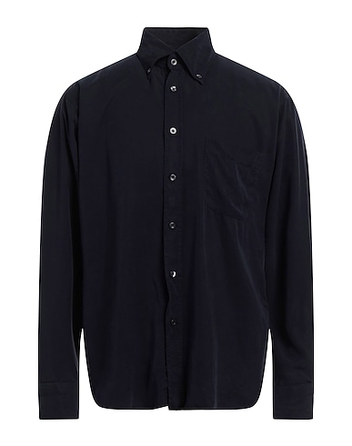 TOM FORD Solid colour shirt BLU NOTTE 100% Lyocell