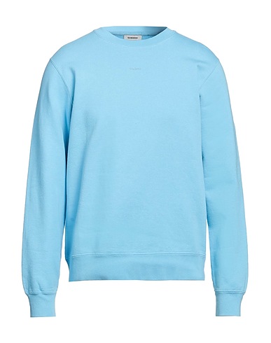 SANDRO Hooded track jacket  Sky blue 100% Cotton, Elastane