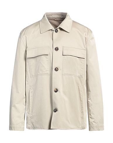 LARDINI Solid color shirt Beige 100% Cotton