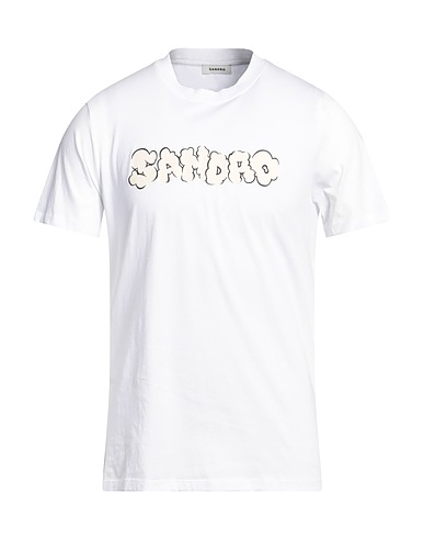 SANDRO T-shirt Λευκό 100% Βαμβάκι, Ελαστάνη
