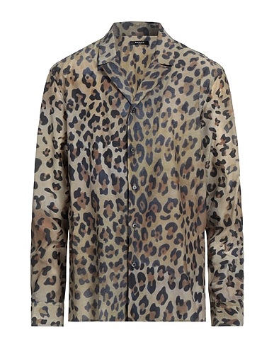 BALMAIN Patterned shirt VERDE MILITARE 57% Cupro, 43% Cotton
