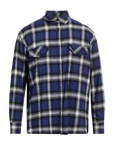 THE KOOPLES Checked shirt Navy 52% Cotton, 48% Viscose