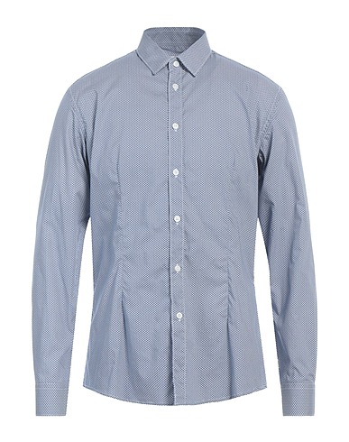 DANIELE ALESSANDRINI Patterned shirt Blue 100% Cotton