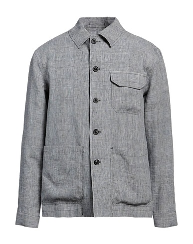 LARDINI Camicia fantasia Blu notte 78% Lino, 22% Poliestere