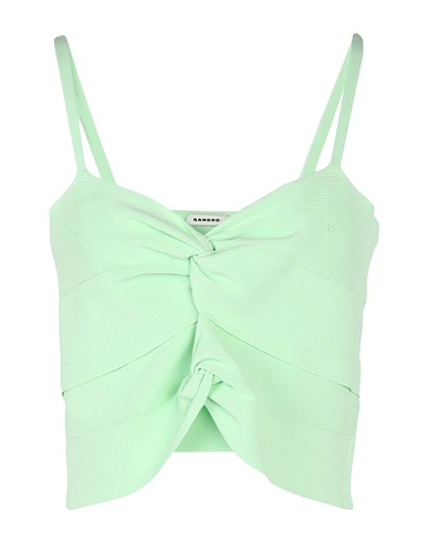 SANDRO Top Light green 77% Viscose, 21% Polyamide, 2% Elastane