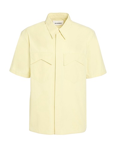JIL SANDER 無地シャツ パステルイエロー コットン 100%