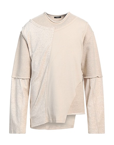 BALMAIN Sweatshirt Beige 75% Cotton, 25% Linen, Polyester, Other Fibres