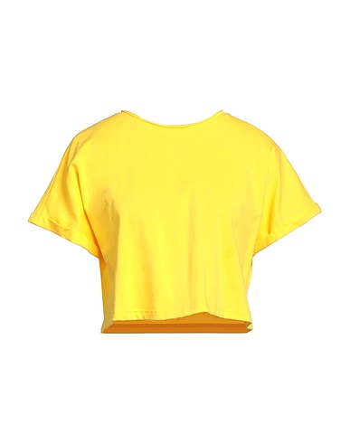 ACTITUDE by TWINSET Crop top Giallo 100% Cotone, Poliestere
