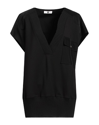 TWINSET Top Black 68% Viscose, 28% Polyamide, 4% Elastane, Cotton