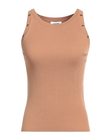 SANDRO Top Camel 59% Lyocell, 20% Polyamide, 16% Cotton, 5% Silk