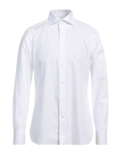 ZEGNA Solid color shirt White 100% Cotton