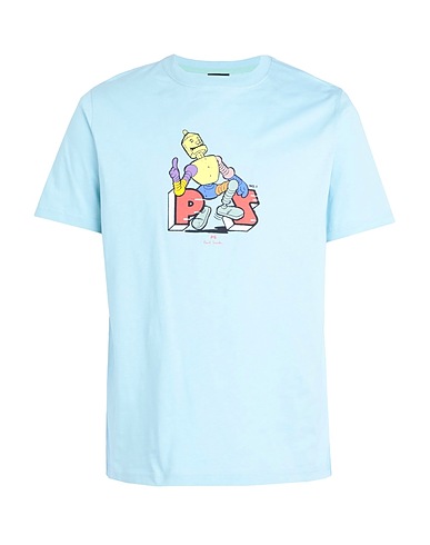 PS PAUL SMITH T-shirt Sky blue 100% Organic cotton