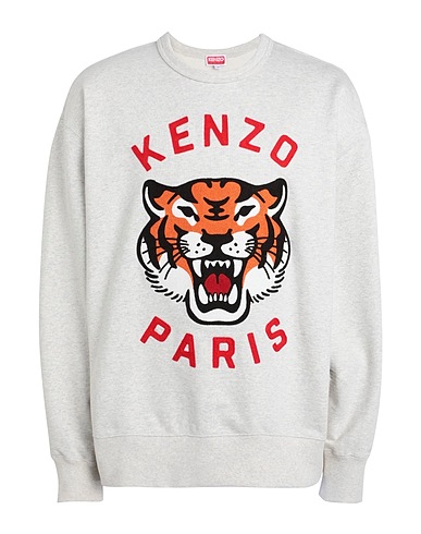 KENZO Felpa Grigio chiaro 100% Cotone