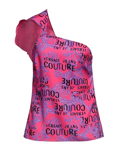 VERSACE JEANS COUTURE One-shoulder top Fuchsia 100% Polyester