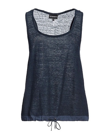 EMPORIO ARMANI Top Midnight blue 100% Linen