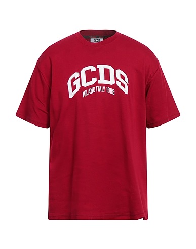 GCDS T-shirt Burgundy 100% Cotton