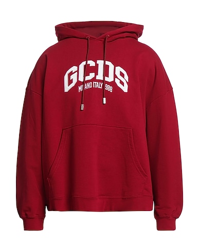 GCDS Hooded track jacket  Burgundy 100% Cotton