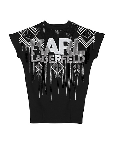 KARL LAGERFELD Dress Black 72% Polyester, 24% Viscose, 4% Elastane