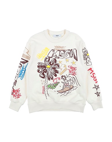 MSGM Sweatshirt Cremeweiß 100% Baumwolle