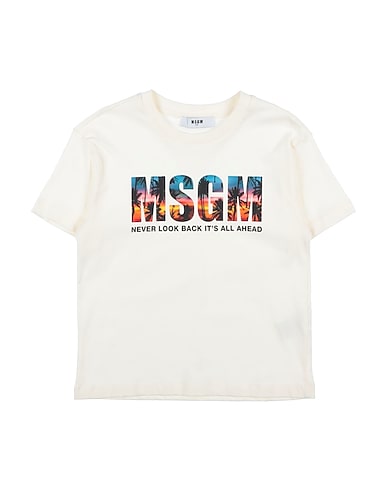 MSGM T-shirt Cream 100% Cotton