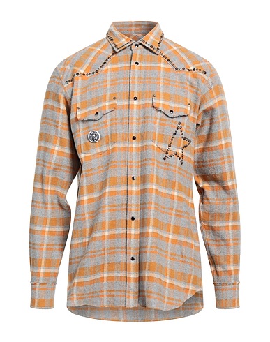 GOLDEN GOOSE チェック柄シャツ ライトグレー コットン 100%