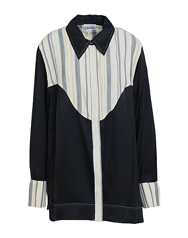 GANNI Patterned shirts & blouses 95% EcoVero™ viscose, 4% Cotton, 1% Polyester