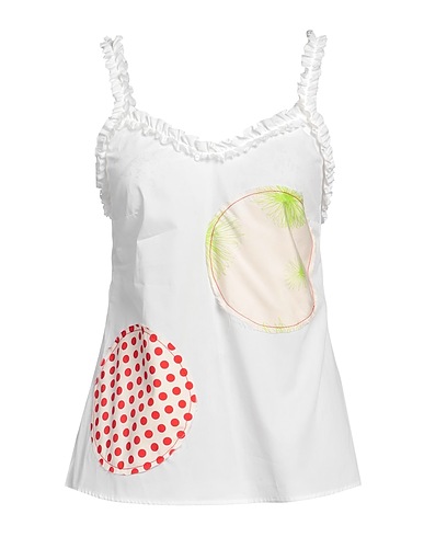 UNIQUE EDITION Top Bianco 100% Cotone