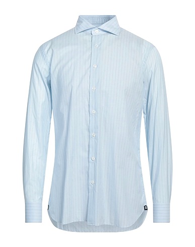 LARDINI Рубашка в полоску Небесно-голубой 82% Хлопок, 18% Шелк
