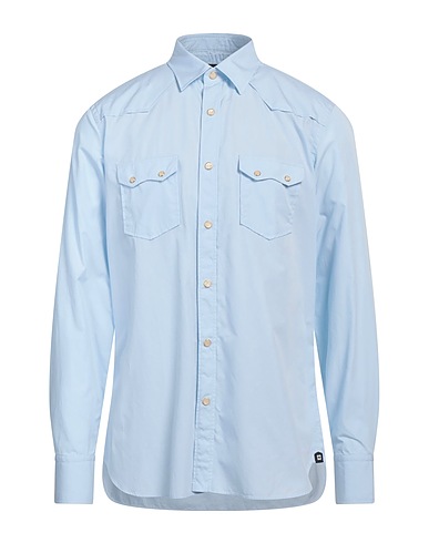 LARDINI Camicia tinta unita Celeste 100% Cotone