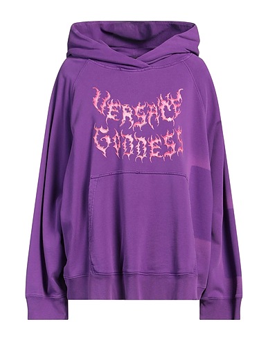 VERSACE Hooded track jacket  Purple 100% Cotton