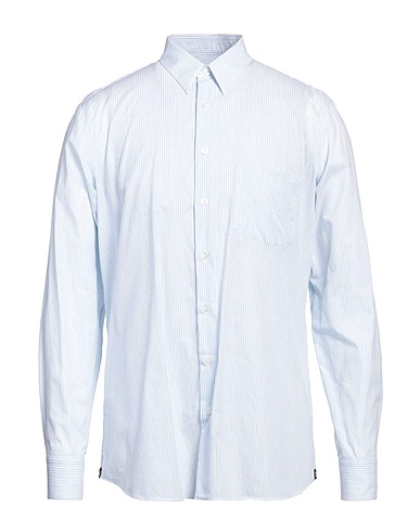 LARDINI Striped shirt Sky blue 100% Cotton