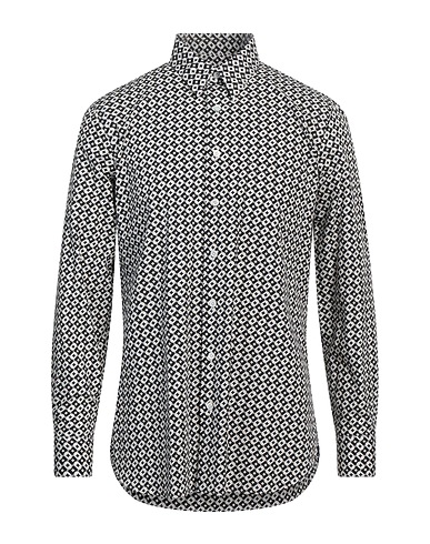 LARDINI Patterned shirt Black 100% Cotton