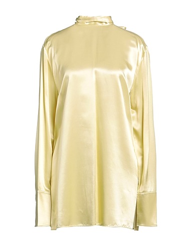 JIL SANDER Shirts & blouses with bow Pastel yellow 67% Viscose, 33% Cupro