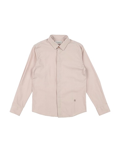 PAOLO PECORA Solid colour shirt 71% Cotton, 25% Polyamide, 4% Elastane