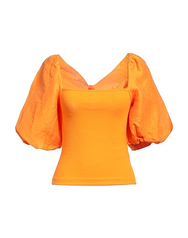 SANDRO T-shirt Orange 71% Polyester, 25% Viscose, 4% Elastane