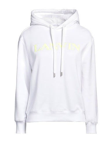 LANVIN Hooded track jacket  White 100% Cotton, Elastane