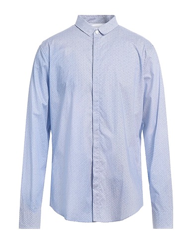 ARMANI EXCHANGE Patterned shirt Navy blue 97% Cotton, 3% Elastane