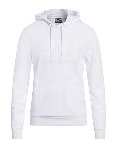 EA7 Hooded track jacket  White 100% Cotton, Elastane