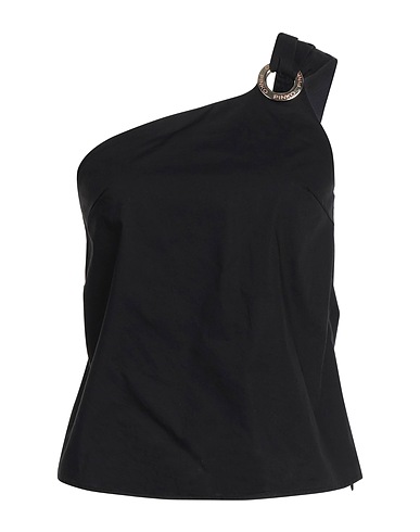 PINKO One-shoulder top Black 100% Cotton