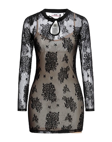 GCDS Sheath dress Black 95% Nylon, 5% Elastane, Polyester
